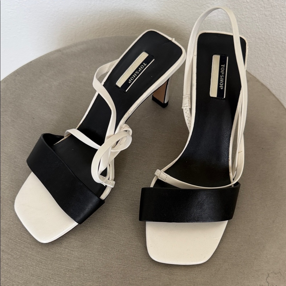 Topshop Monochrome Strappy Heels